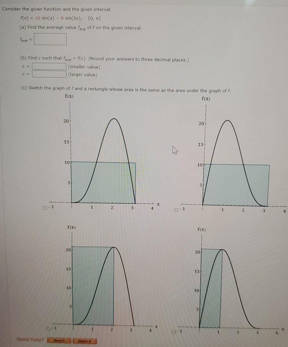 Solved Consider the given function and the given interval. | Chegg.com