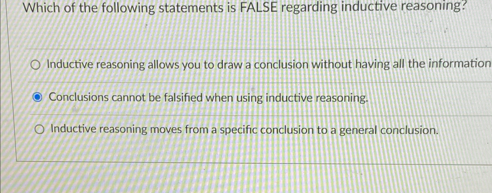 Solved Which of the following statements is FALSE regarding | Chegg.com