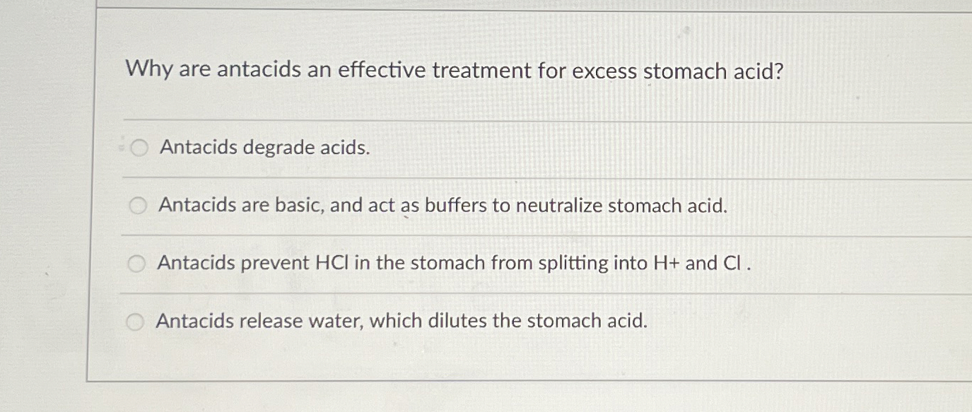 Why are antacids an effective treatment for excess