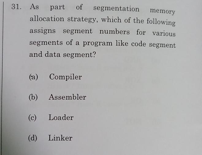 Solved As part of segmentation memory allocation strategy, | Chegg.com
