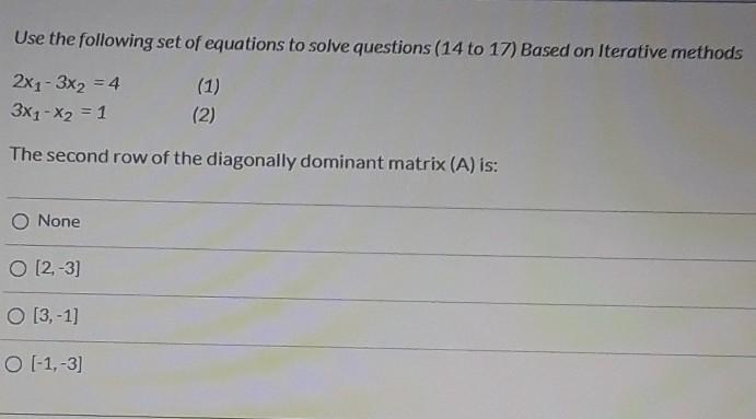 Solved Use the following set of equations to solve questions | Chegg.com