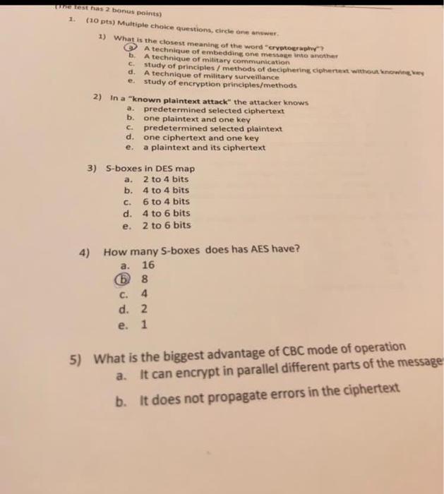 Solved est has 2 bonus points) (10 pts) Multiple choice | Chegg.com