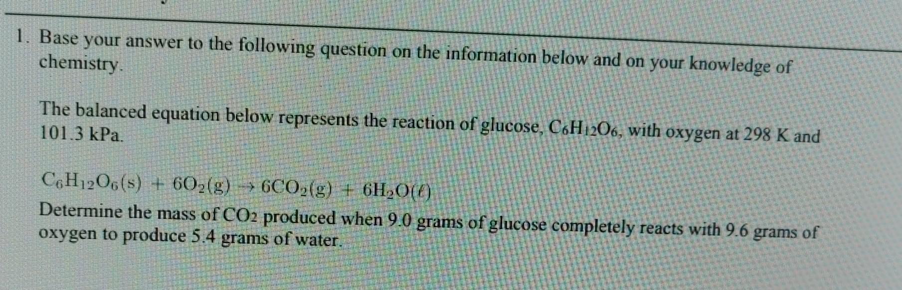 Solved 1. Base your answer to the following question on the | Chegg.com
