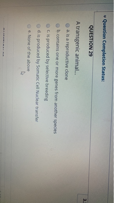 Solved * Question Completion Status: QUESTION 30 Gene | Chegg.com