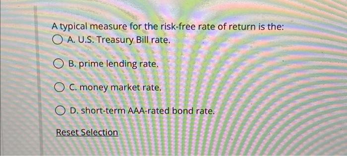 risk free rate of return us treasury