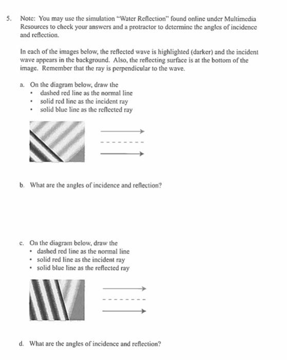 Solved 5. Note: You may use the simulation Water Reflection | Chegg.com