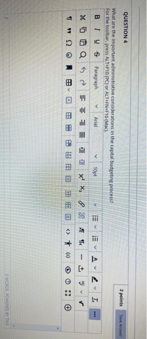 Solved Save Answer QUESTION 4 2 points What are the | Chegg.com