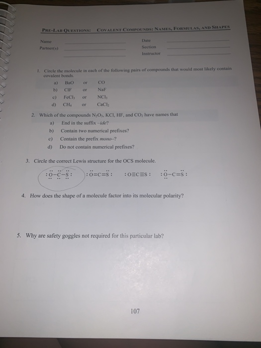Solved Problems and questions 1. Write the chemical symbol