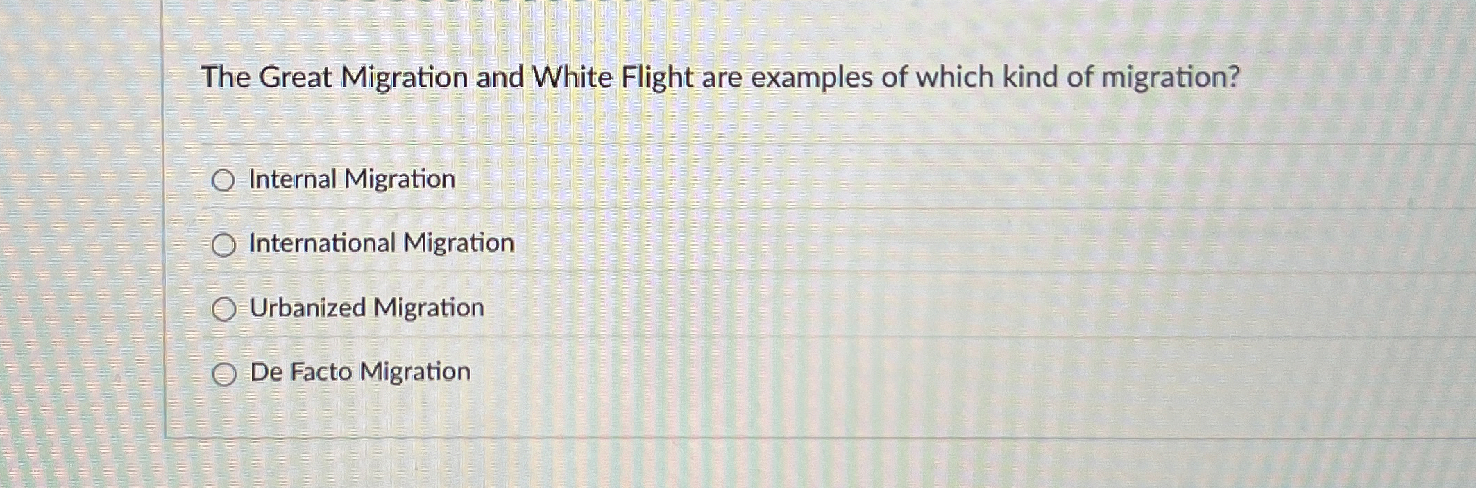 High Quality SOLUTION The Great Migration and White Flight are examples ...