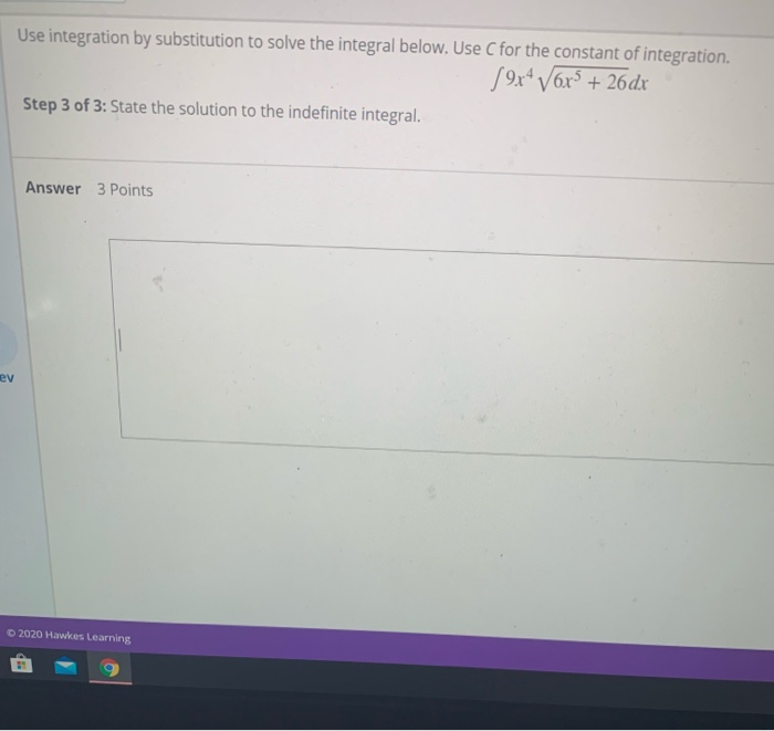 Solved se integration by substitution to solve the integral | Chegg.com