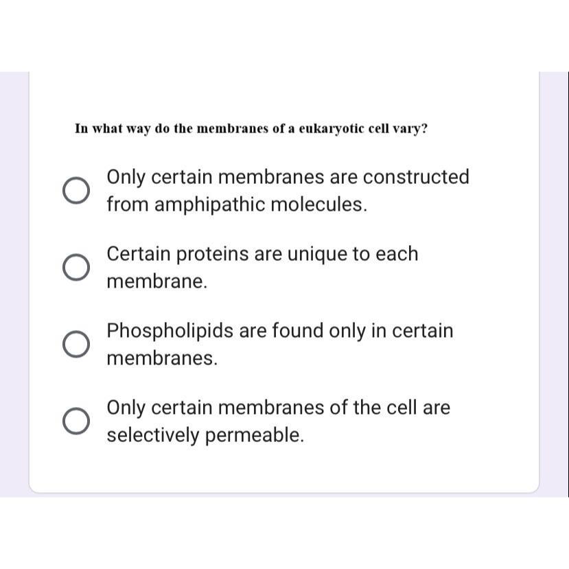 Solved In what way do the membranes of a eukaryotic cell | Chegg.com