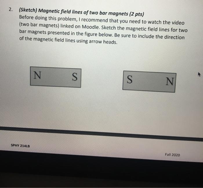 Solved 2. (Sketch) Magnetic field lines of two bar magnets | Chegg.com