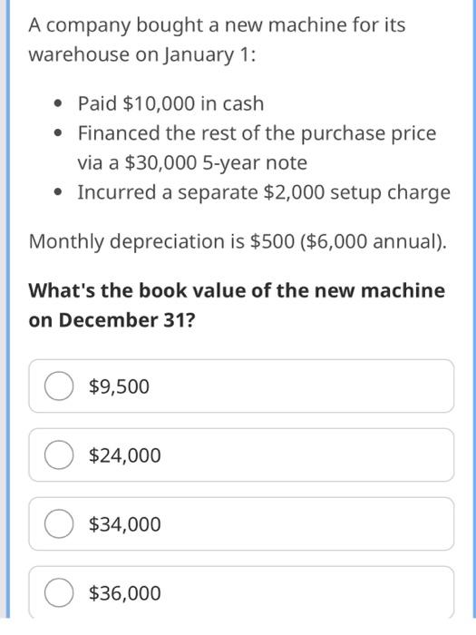Solved A company bought a new machine for its warehouse on | Chegg.com