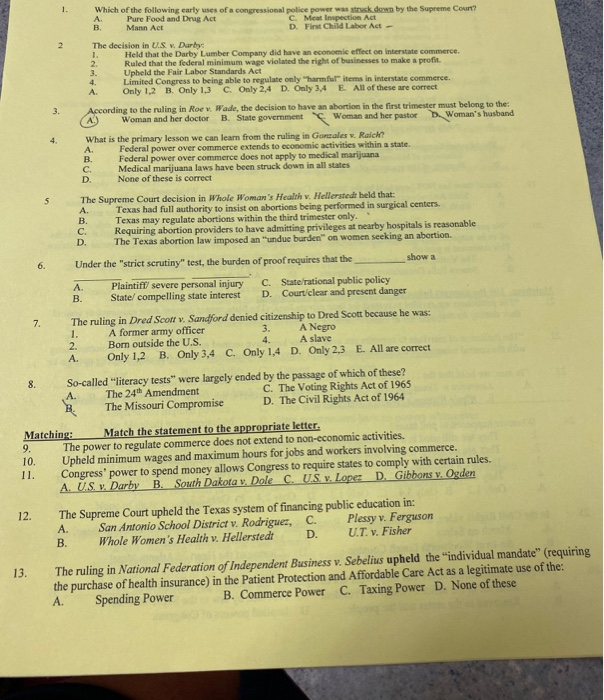 Which Of The Following Early Uses Of A Congressional Chegg Com