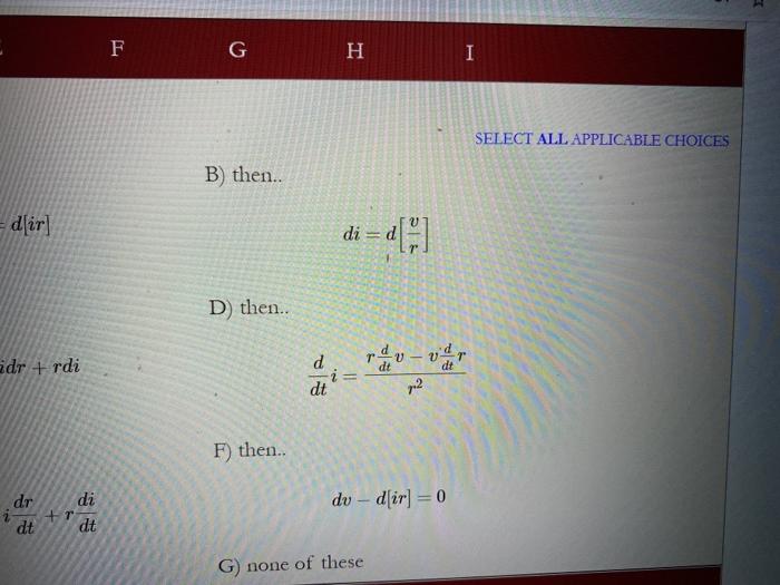 Solved 11 B C DE F G H 1 Suppose SELECT ALL APPLICABLE CHOI | Chegg.com