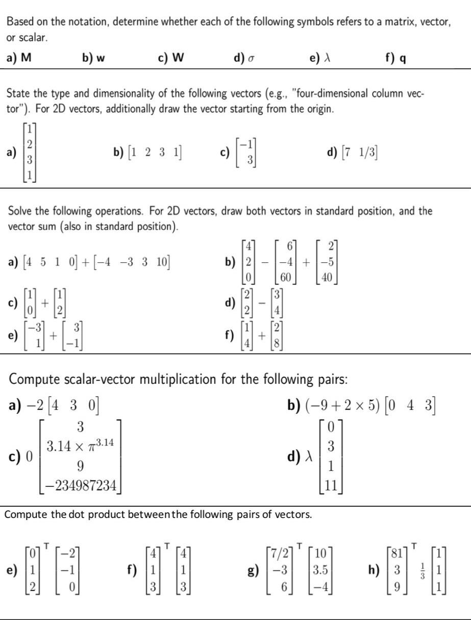 Solved Based on the notation, determine whether each of the | Chegg.com