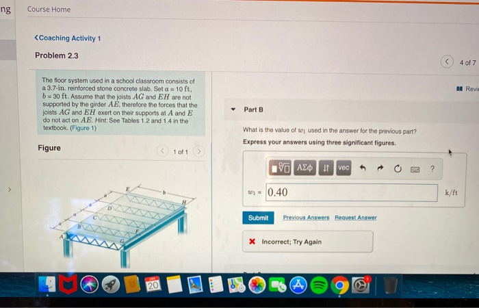 Solved Course Home ng Problem 2.3 The floor system used in | Chegg.com