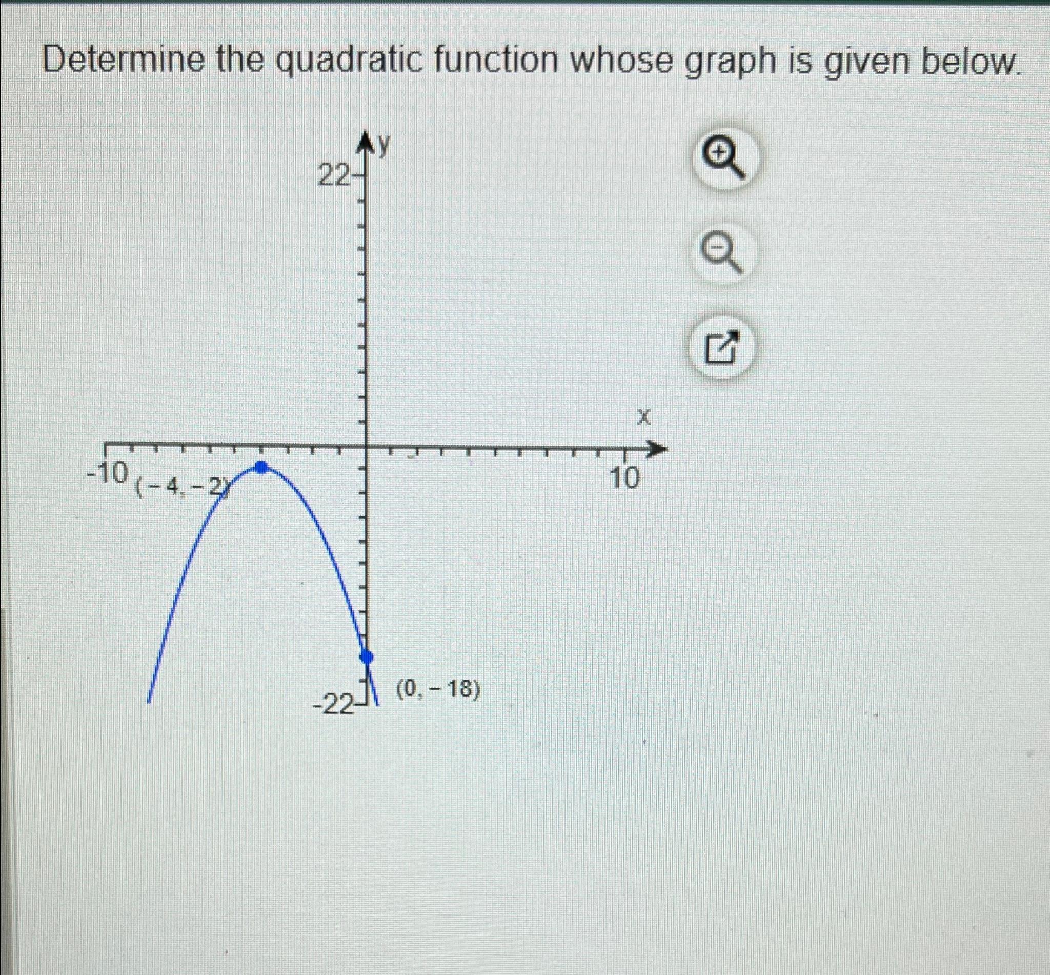 Solved Determine the quadratic function whose graph is given | Chegg.com