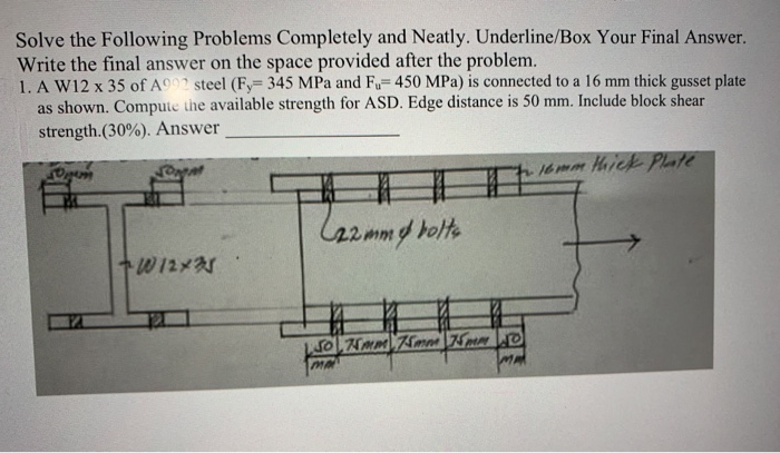 Solved Solve the following problems neatly, completely and