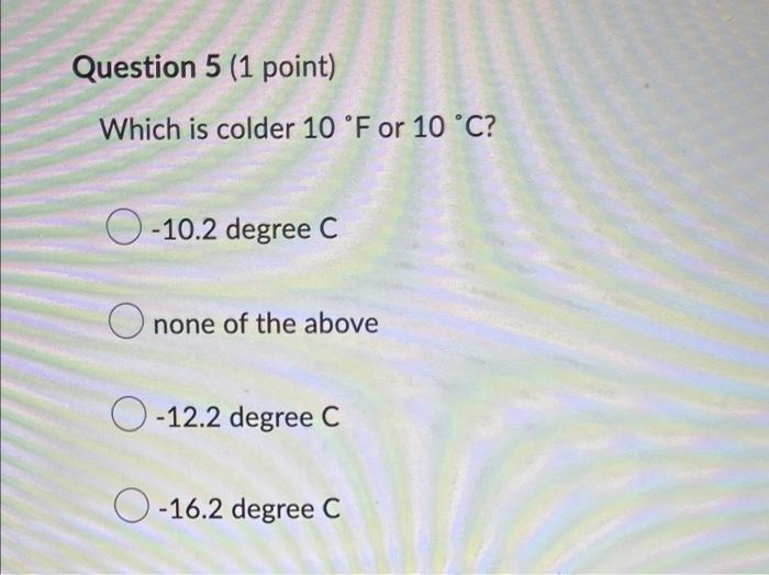 5 hotsell degree centigrade