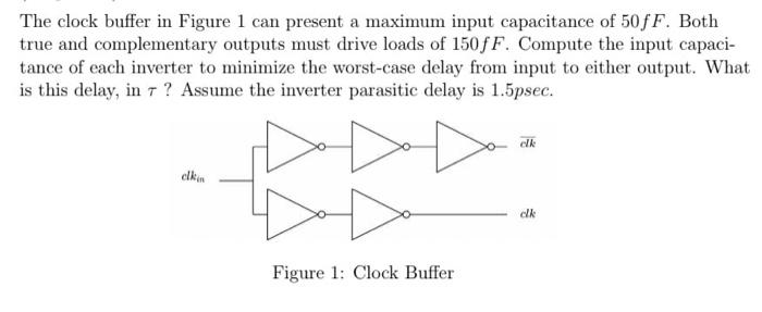 Solved The clock buffer in Figure 1 can present a maximum | Chegg.com