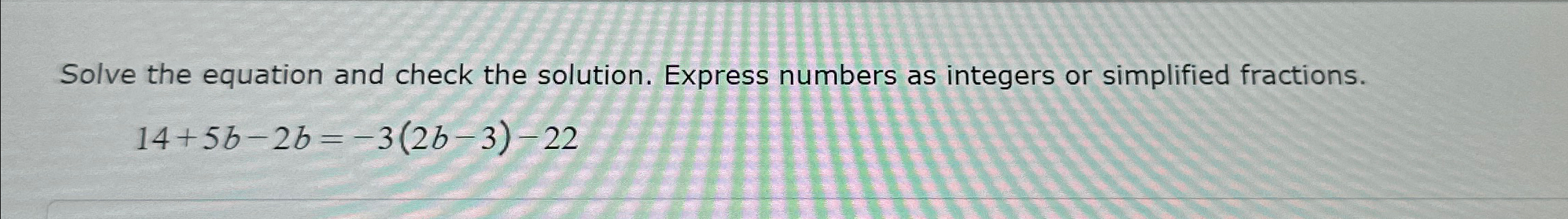 Solved Solve the equation and check the solution. Express | Chegg.com