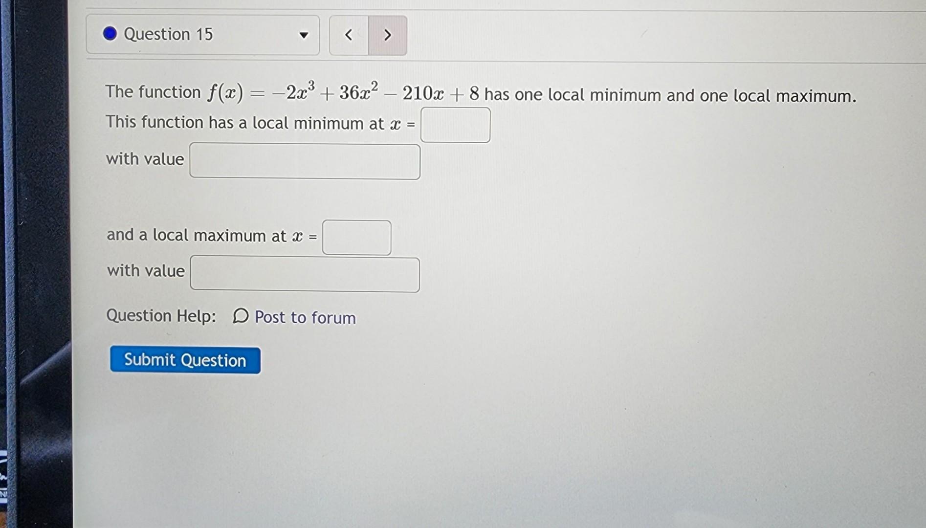 Solved The Function F X 2x3−33x2 168x 10 Has Derivative