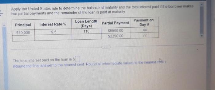 Solved Apply the United States rule to determine the balance | Chegg.com