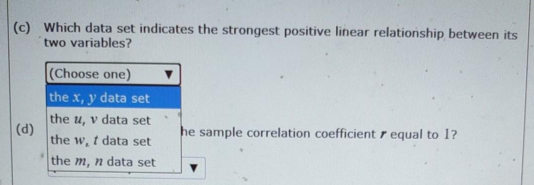 Solved Below are four bivariate data sets and their scatter | Chegg.com