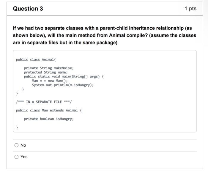 Solved If We Had Two Separate Classes With A Parent-child | Chegg.com