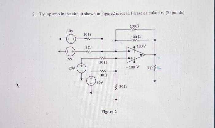 Solved 2. The op amp in the circuit shown in Figure2 is | Chegg.com
