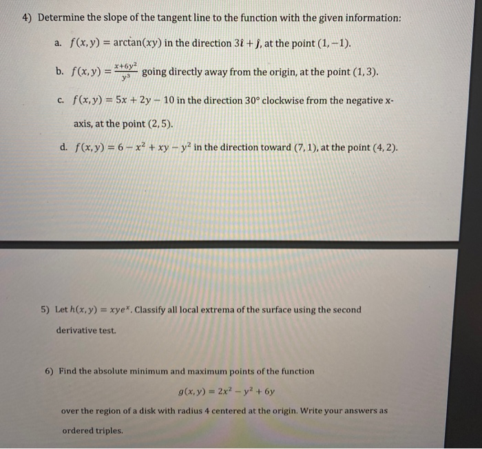 Solved In problem #4, for each function, find the maximum | Chegg.com