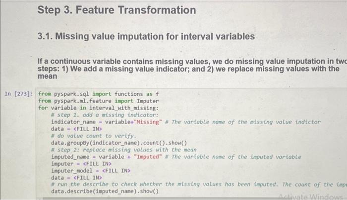 Solved 3.2. Missing value imputation for categorical | Chegg.com