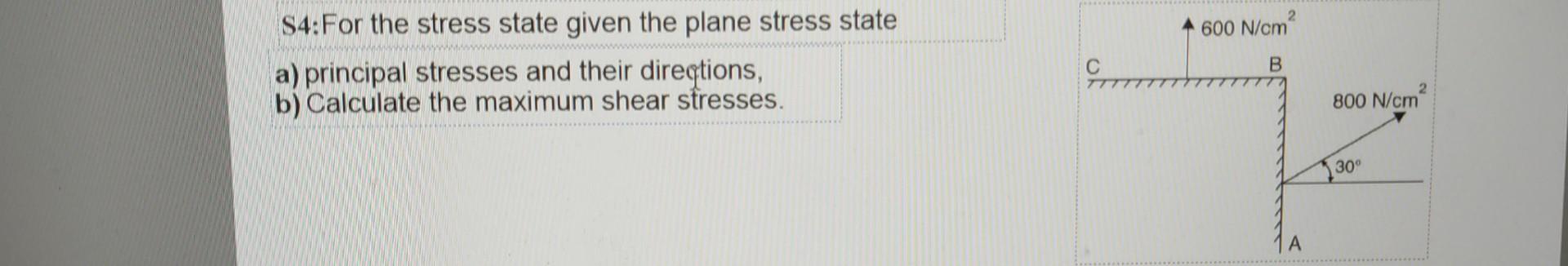 Solved S4:For the stress state given the plane stress state | Chegg.com