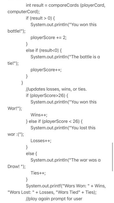Solved Java, I am having a problem with my program. My cards | Chegg.com