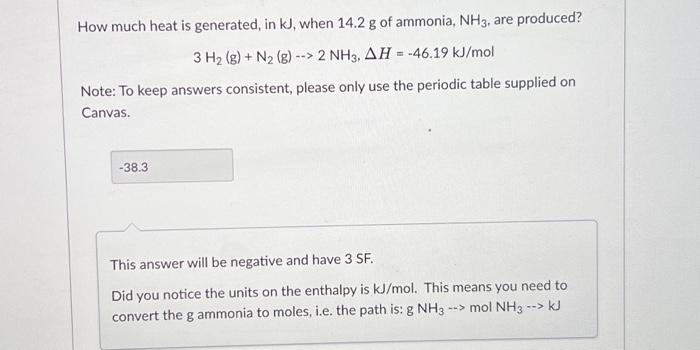 Solved How much heat is generated in kJ when 14.2 g of Chegg