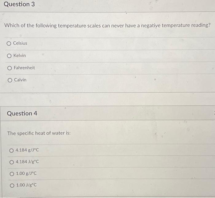 Solved Which of the following temperature scales can never | Chegg.com