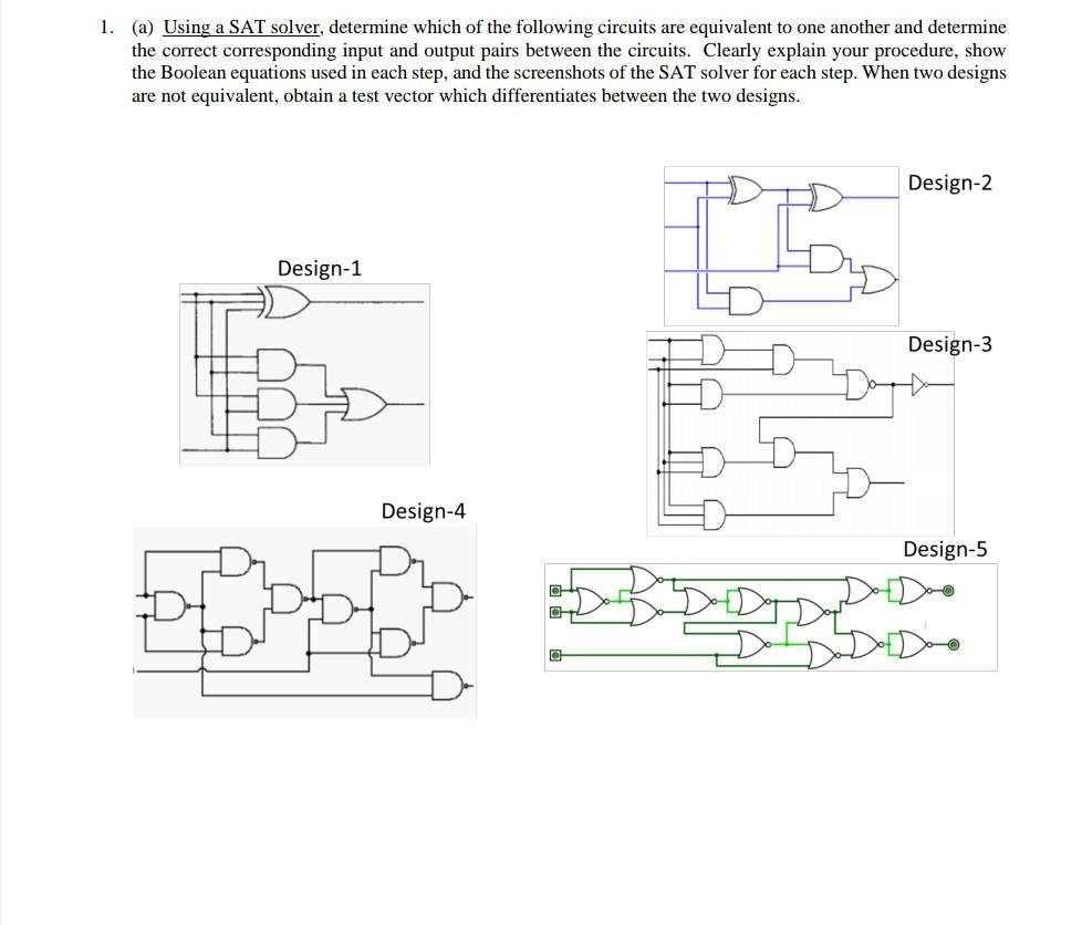 Solved 1. (a) Using a SAT solver, determine which of the | Chegg.com