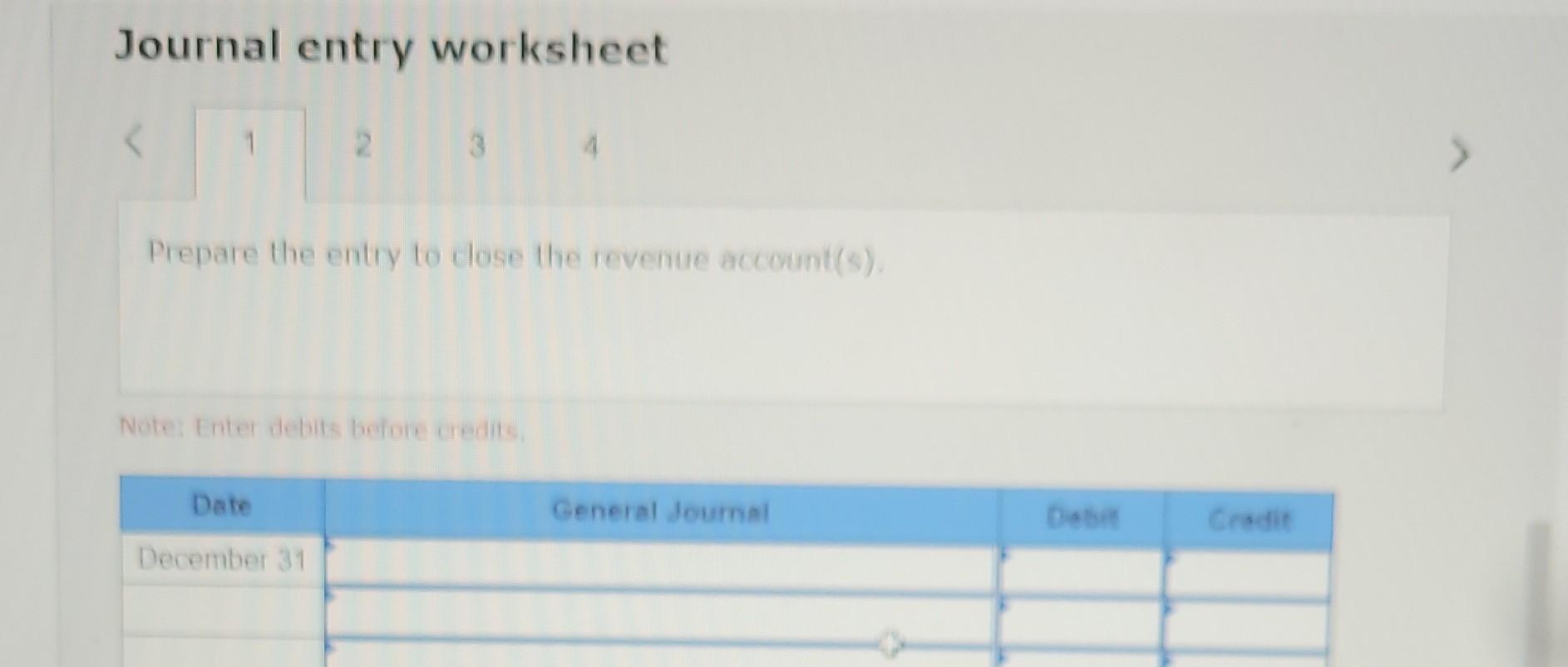 Solved prepare the closing entries for the year ended