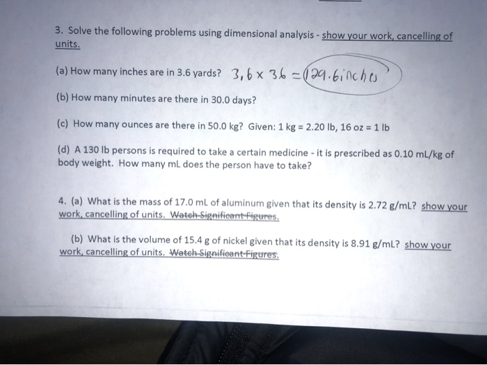 Solved 3. Solve the following problems using dimensional | Chegg.com