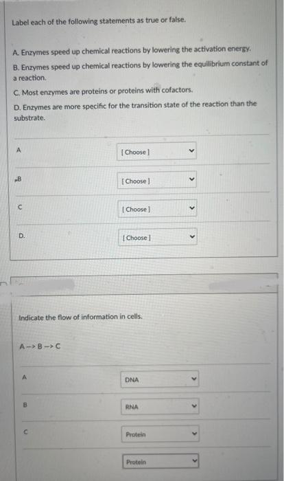 Solved Label each of the following statements as true or | Chegg.com