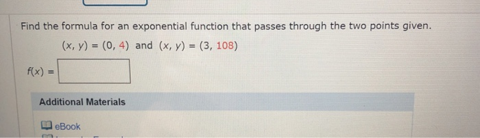Solved Find The Formula For An Exponential Function That Chegg Com