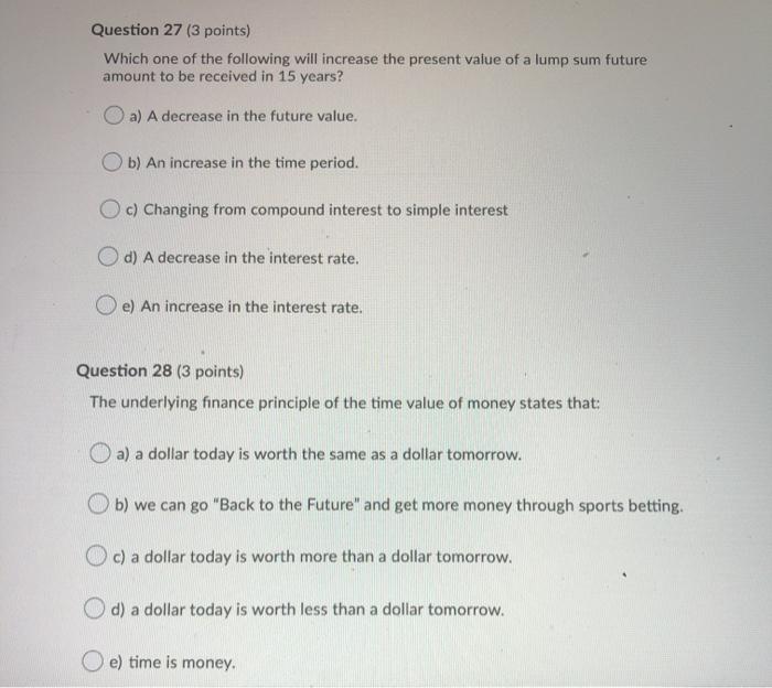 Solved Question 27 3 Points Which One Of The Following Chegg