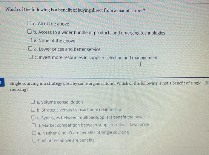 Solved The process you use to select suppliers is crucial.