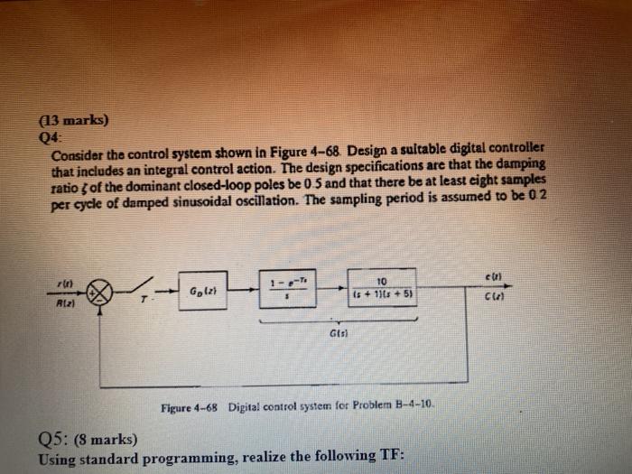 Solved (13 marks) Consider the control system shown in | Chegg.com
