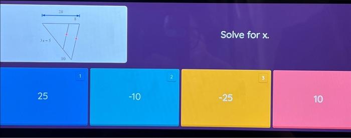 Solved Solve for x. 25 −10 2 3 −25 10 | Chegg.com