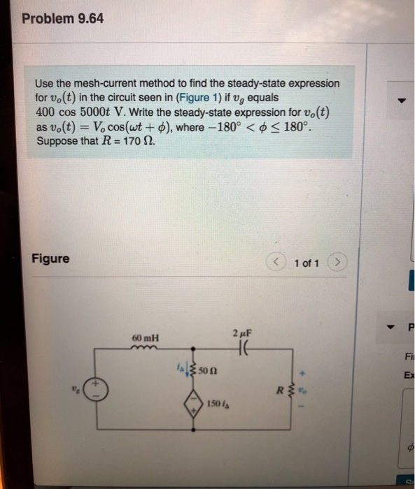 Solved Problem 9.64 Use The Mesh-current Method To Find The | Chegg.com