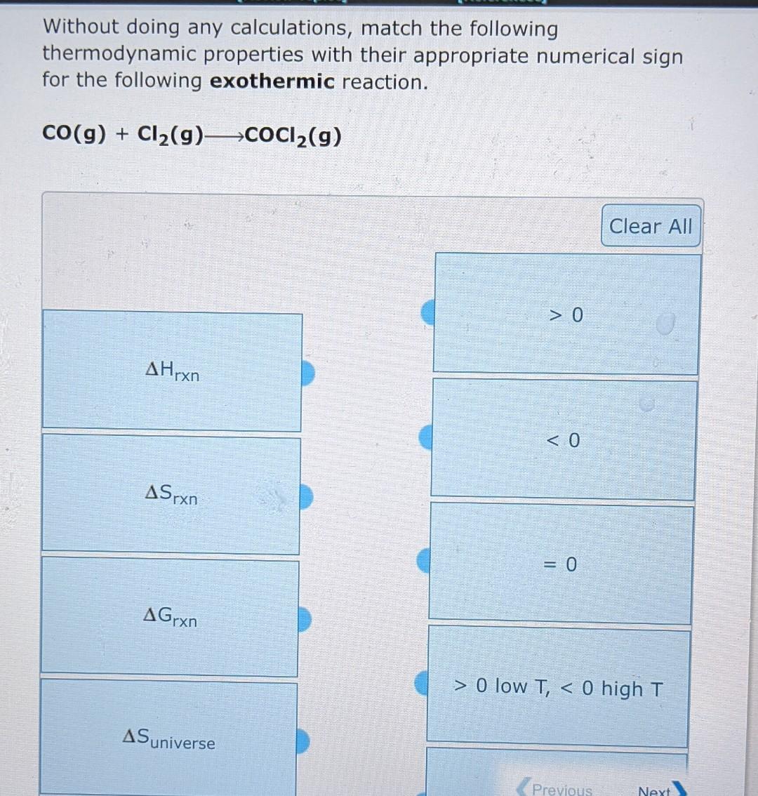 Solved Without Doing Any Calculations, Match The Following | Chegg.com