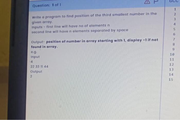 Solved G Question: 1 of 1 2 WN 3 Write a program to find | Chegg.com