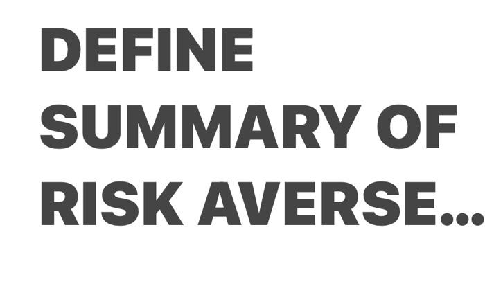 risk-averse